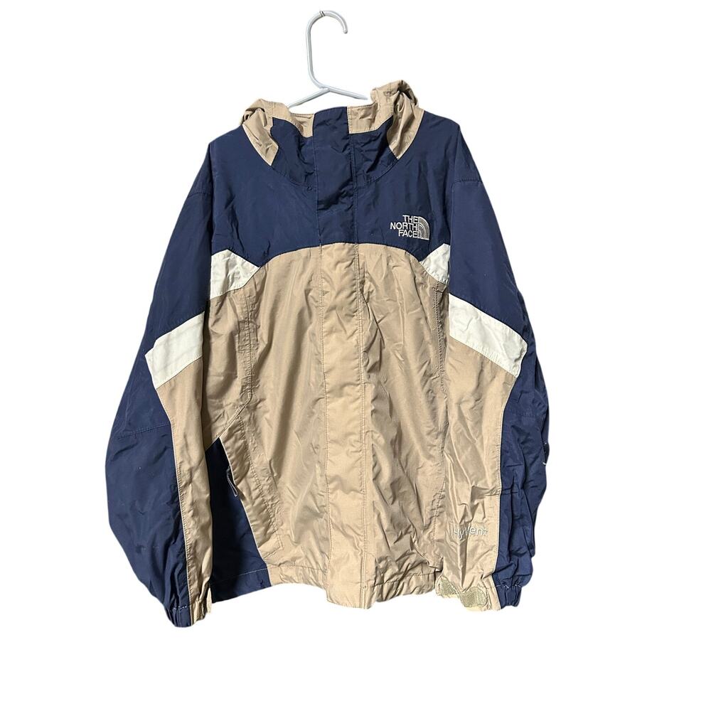 Medium boys North Face HyVent waterproof ski jacket blue & beige 9-10 years